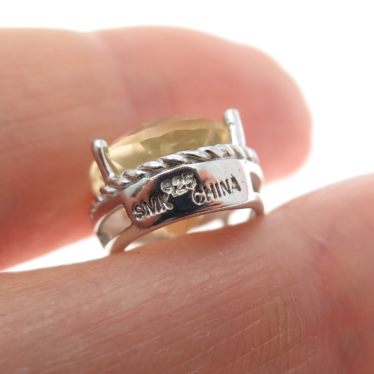 925 Sterling Silver Real Diamond & Oval-Cut Yellow Topaz Earrings