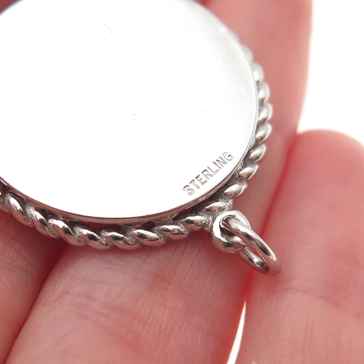 925 Sterling Silver Vintage Happy Anniversary Charm Pendant