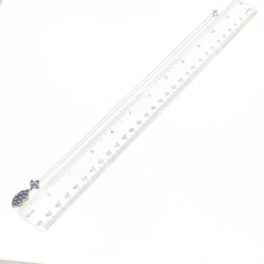 Chuck Clemency 925 Sterling Silver Real Tanzanite Cable Chain Necklace 20"