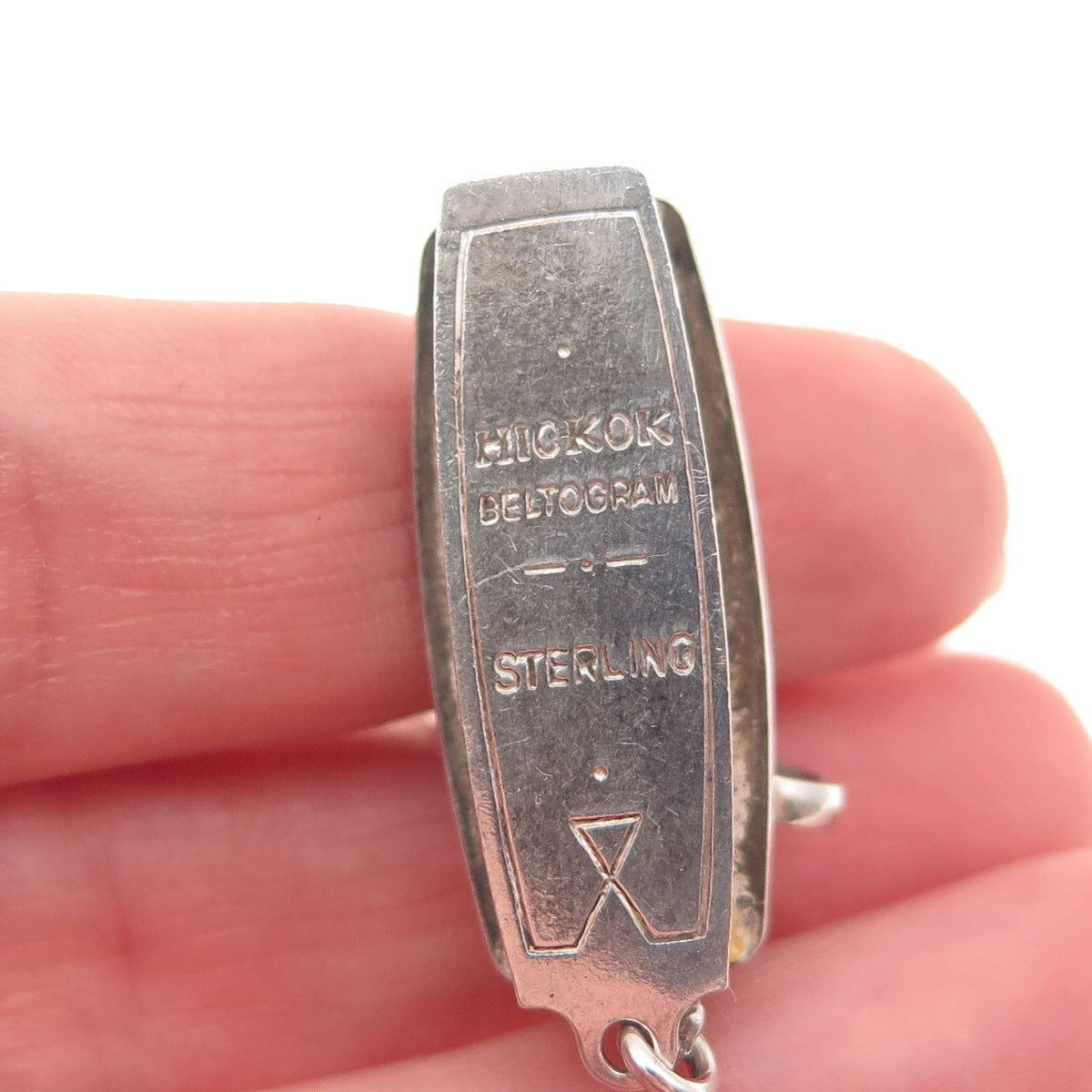 Hickok Sterling Silver Antique Art Deco Beltogram Pocket Watch / Belt Loop Chain