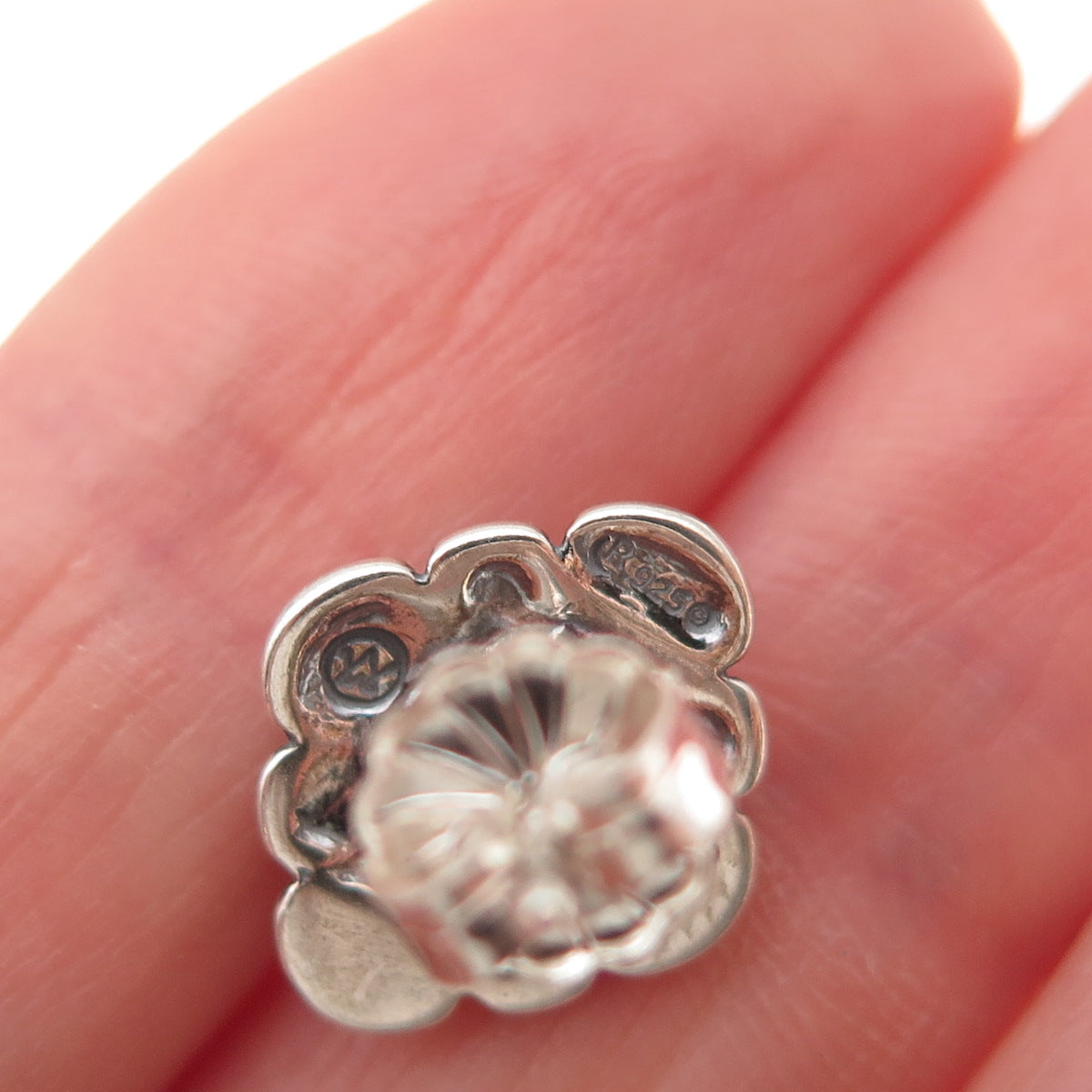 Carolyn Pollack American West Sterling Silver Vintage Real Agate Floral Earrings