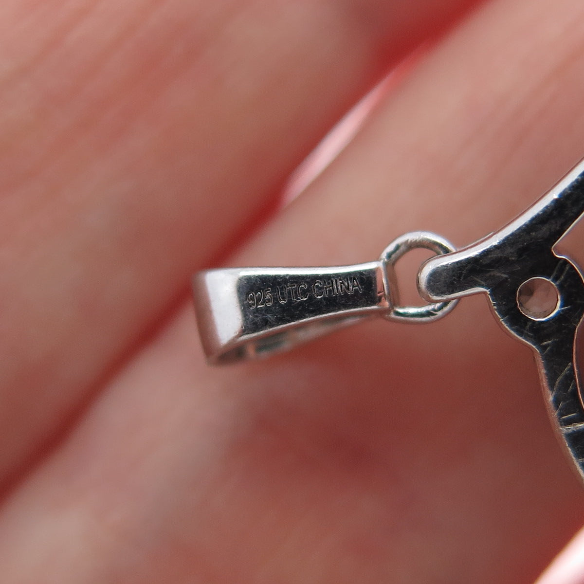 925 Sterling Silver Vintage Real Azurite & Blue Topaz Charm Pendant