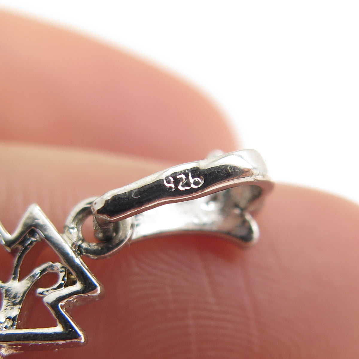 925 Sterling Silver 2-Tone Princess-Cut Lavender C Z Cross Minimalist Pendant