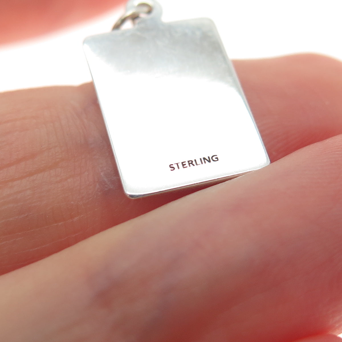 925 Sterling Silver Red Enamel Fall In Love Minimalist Charm Pendant