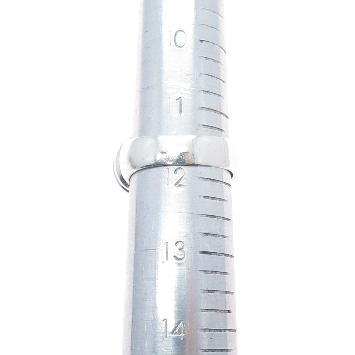 14K Gold 925 Sterling Silver Vintage Modernist Ribbed Oxidized Ring Size 11.75