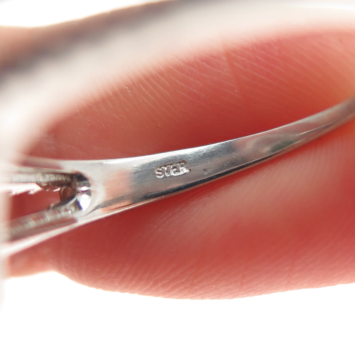 925 Sterling Silver Real Round-Cut Diamond & Chrome Diopside Ring Size 7.5