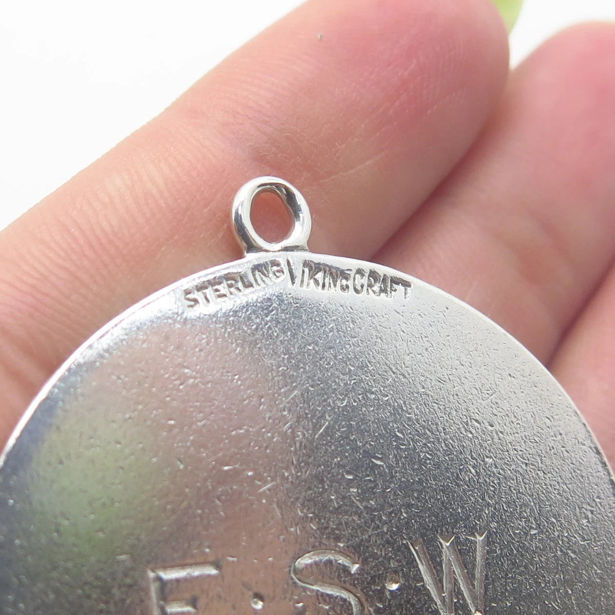 925 Sterling Silver Vintage Viking Craft Swordfish Pendant