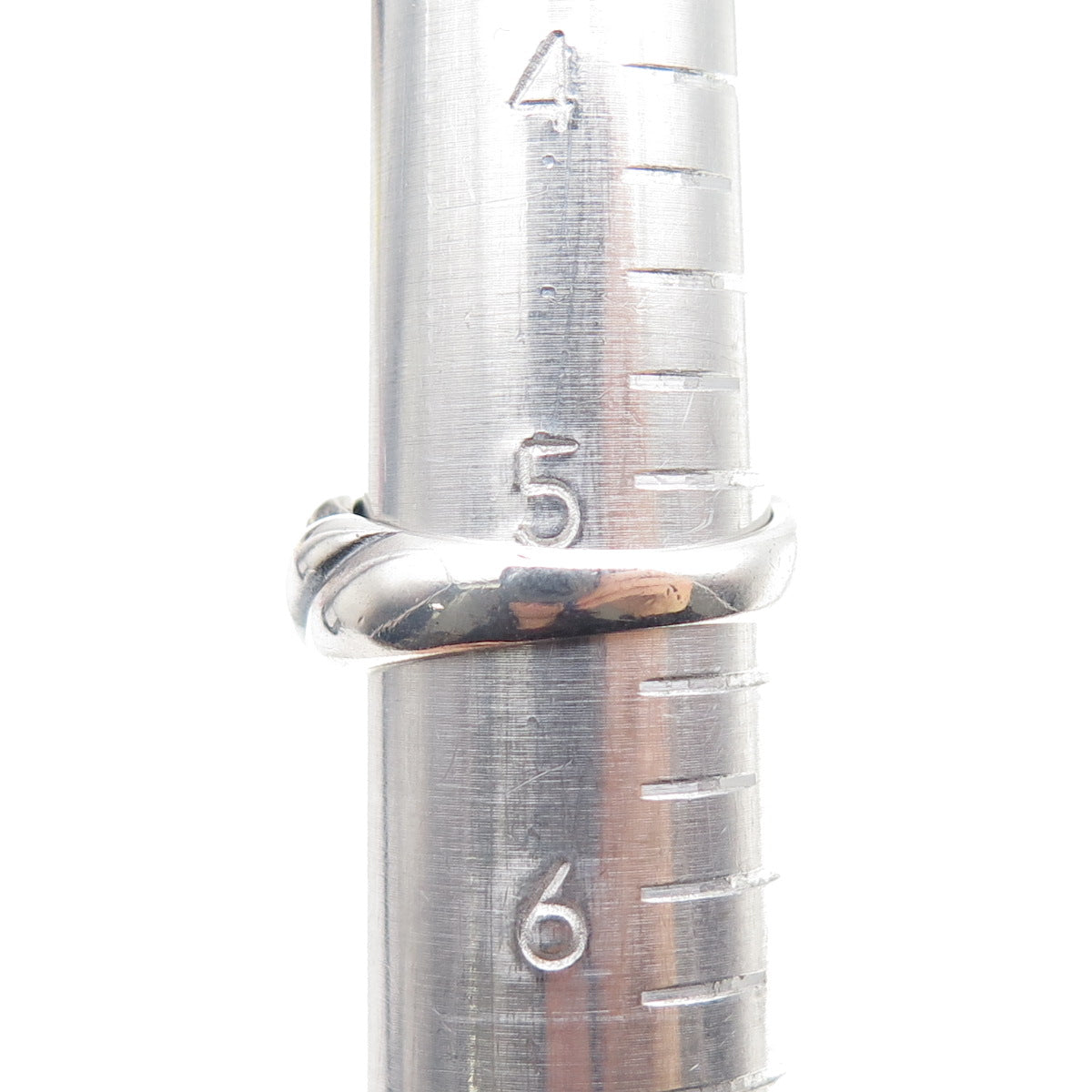CELLINI 925 Sterling Silver Vintage Modernist Ribbed Oxidized Ring Size 5.25