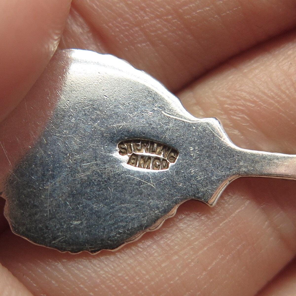 925 Sterling Silver Antique BMCo Colorful Enamel "Bermuda" Coat of Arms Spoon