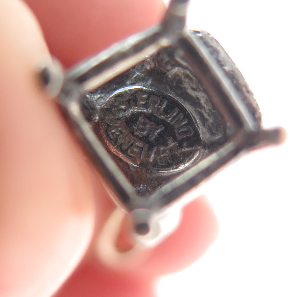 JEWELART Sterling Silver Antique Baby Chair Minimalist Oxidized Charm Pendant