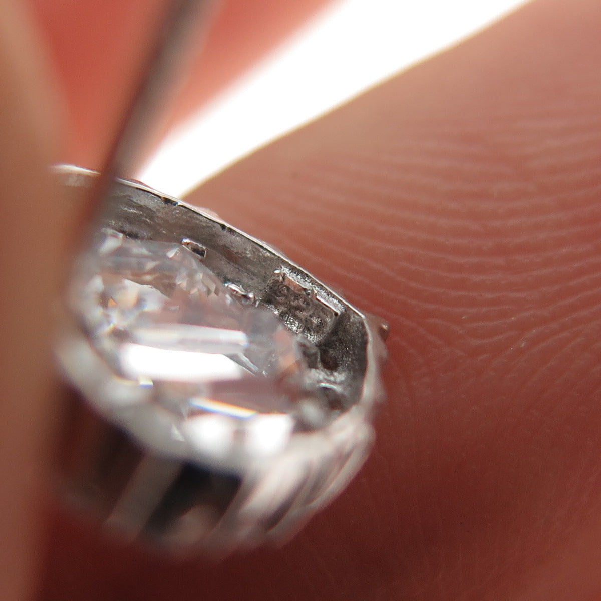 925 Sterling Silver Emerald & Round-Cut C Z Heart Stud Earrings