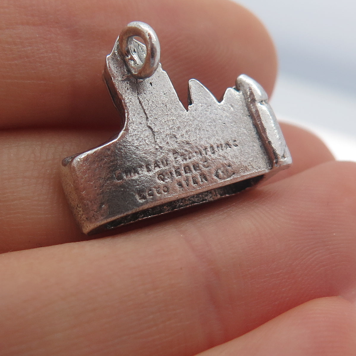 925 Sterling Silver Antique Chateau Frontenac Quebec Minimalist 3D Charm Pendant