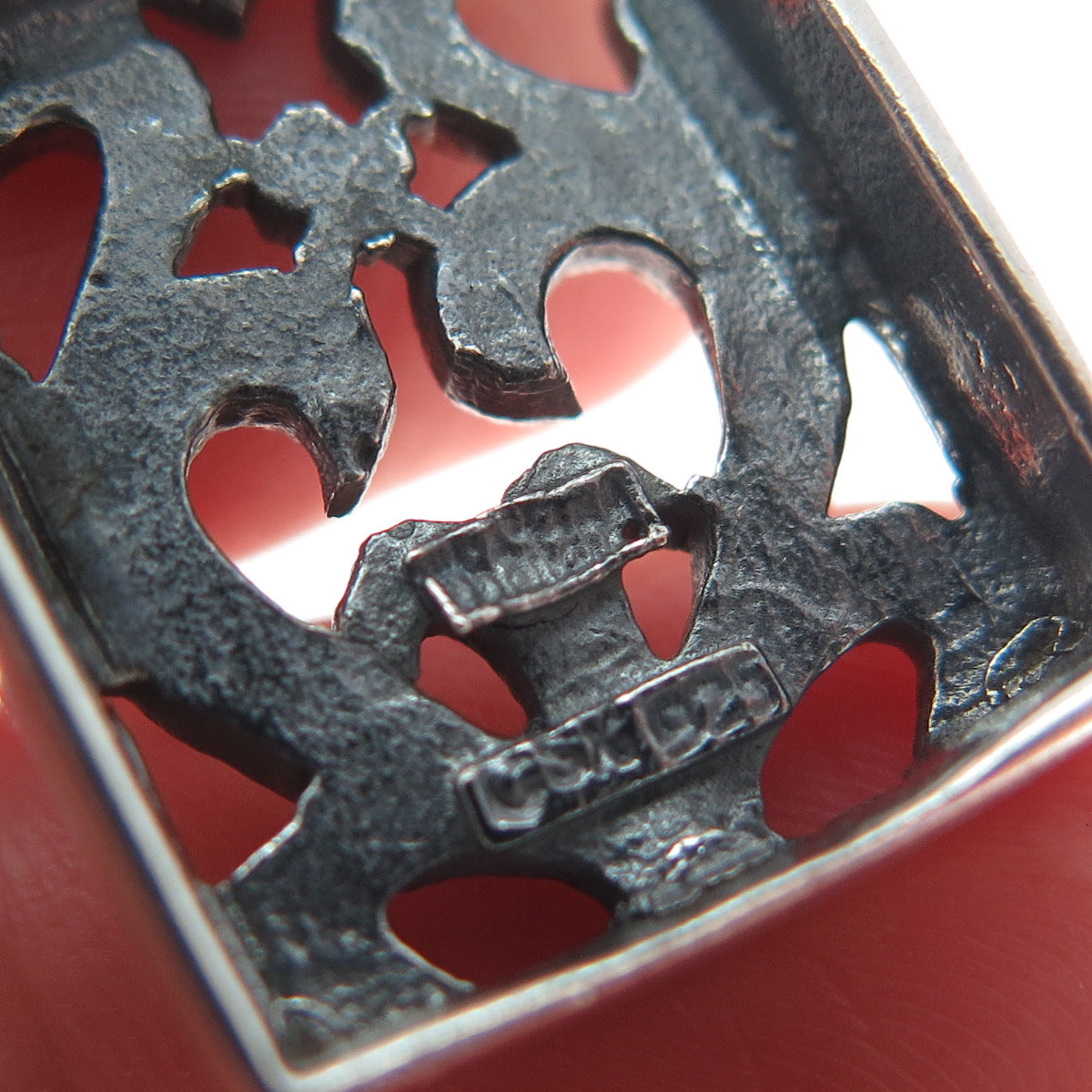 SX SALLY C 925 Sterling Silver Vintage Swirl Ornate Pendant