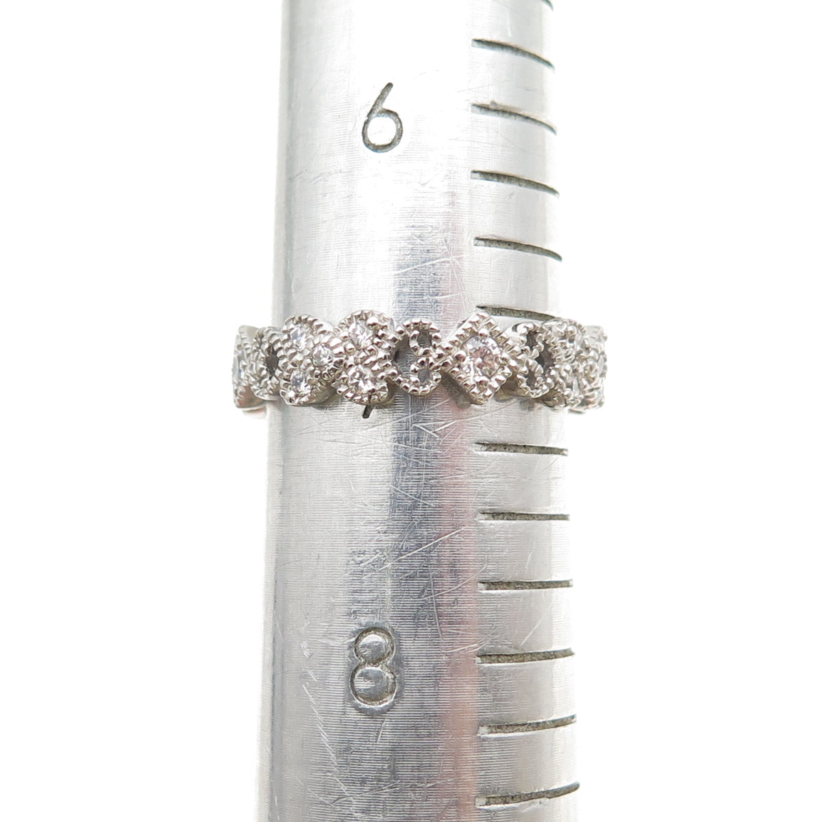 ROSS SIMONS 925 Sterling Silver Round-Cut C Z Heart Butterfly Band Ring Size 7