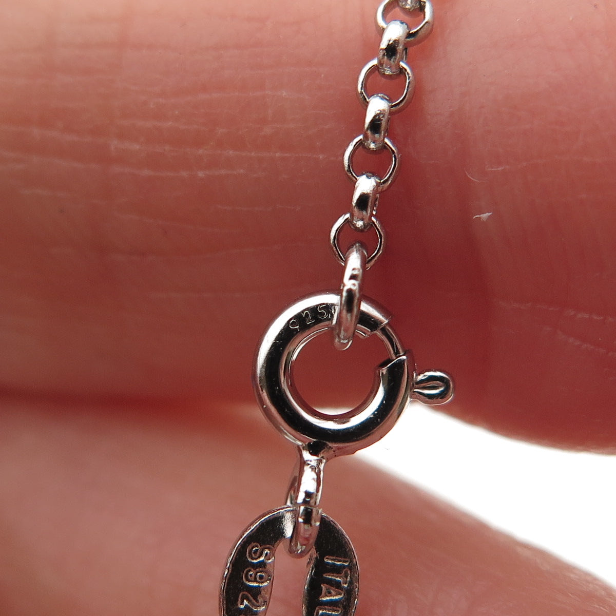 925 Sterling Silver Italy Rolo Chain Necklace 18"