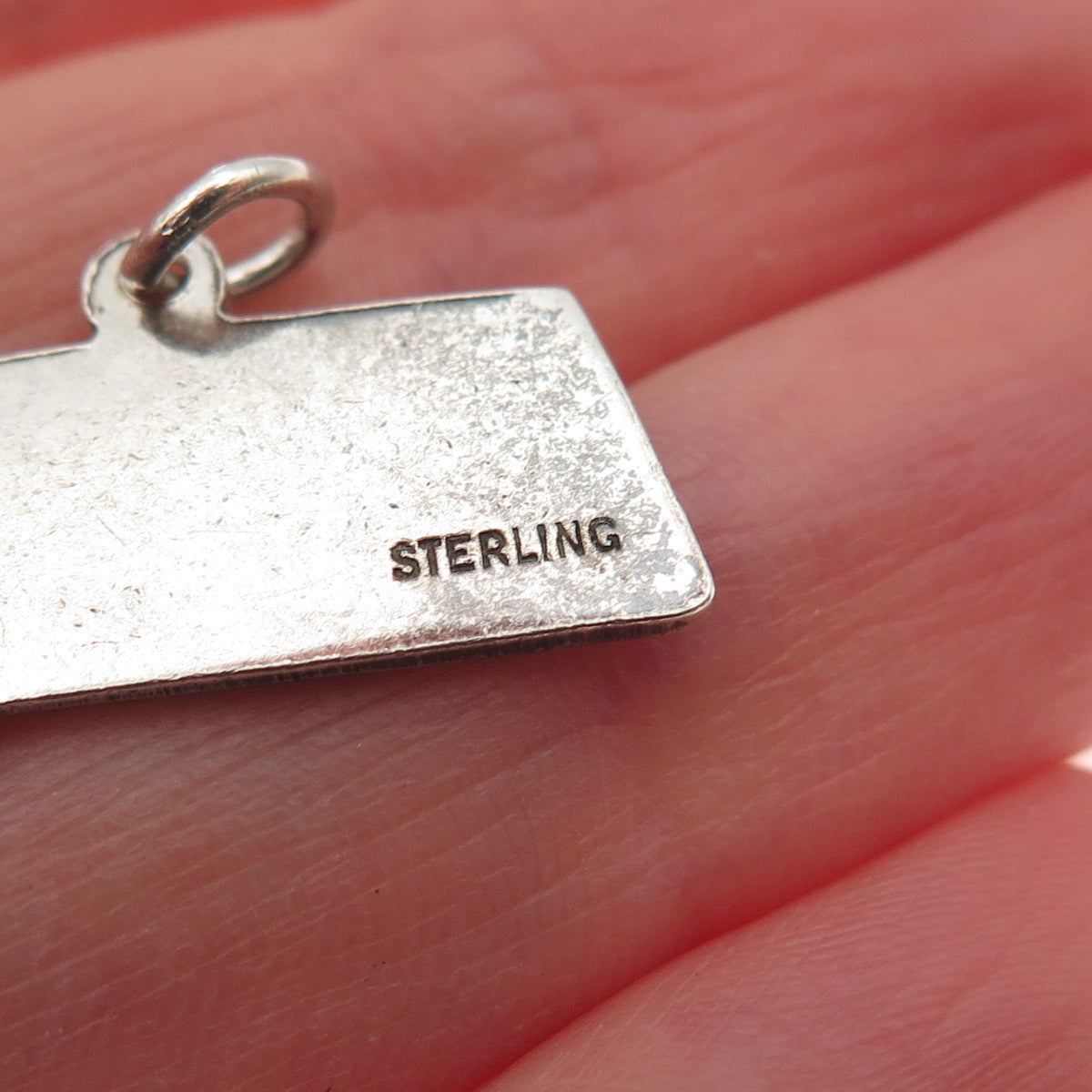 925 Sterling Silver Vintage Massachusetts State Map Mini Charm Pendant
