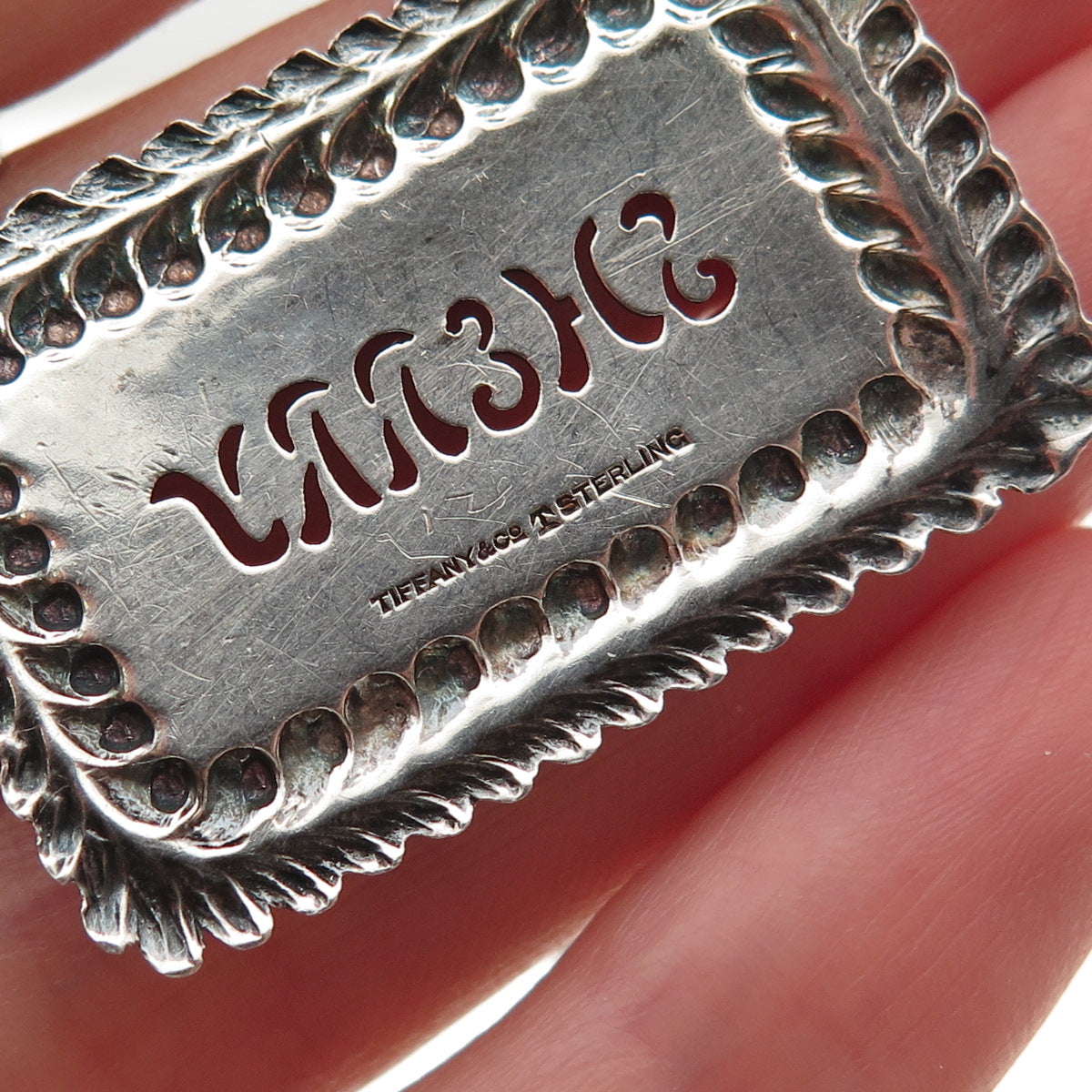 Tiffany & Co. 925 Sterling Silver Antique Art Deco Sherry Bottle Tag