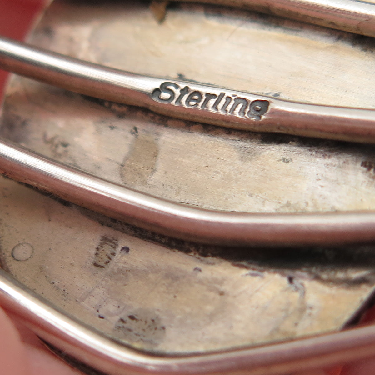 Old Pawn Sterling Silver Vintage Denim Lapis Adjustable Tribal Bracelet 6.25"