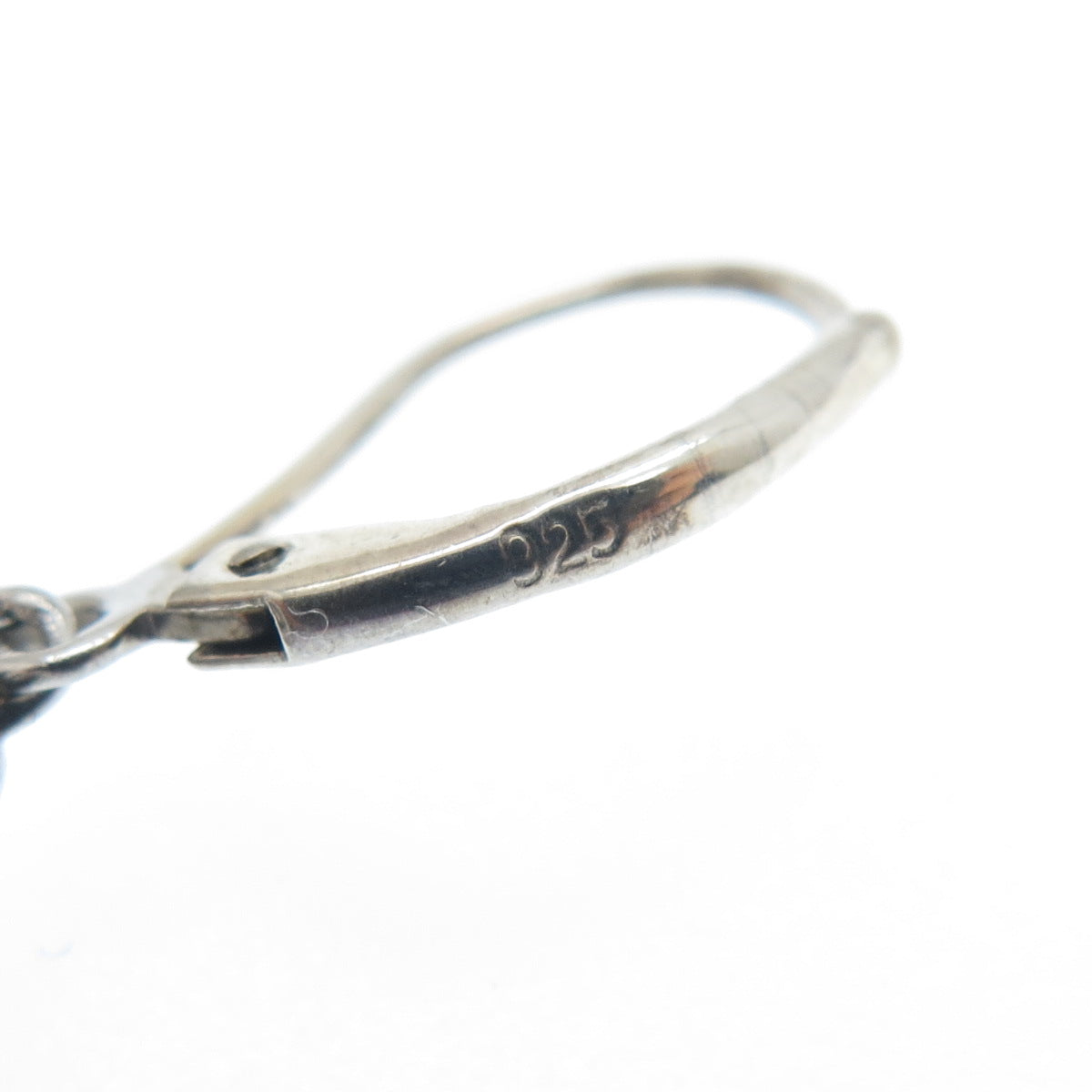 925 Sterling Silver Round-Cut C Z Flower Drop Dangle Earrings