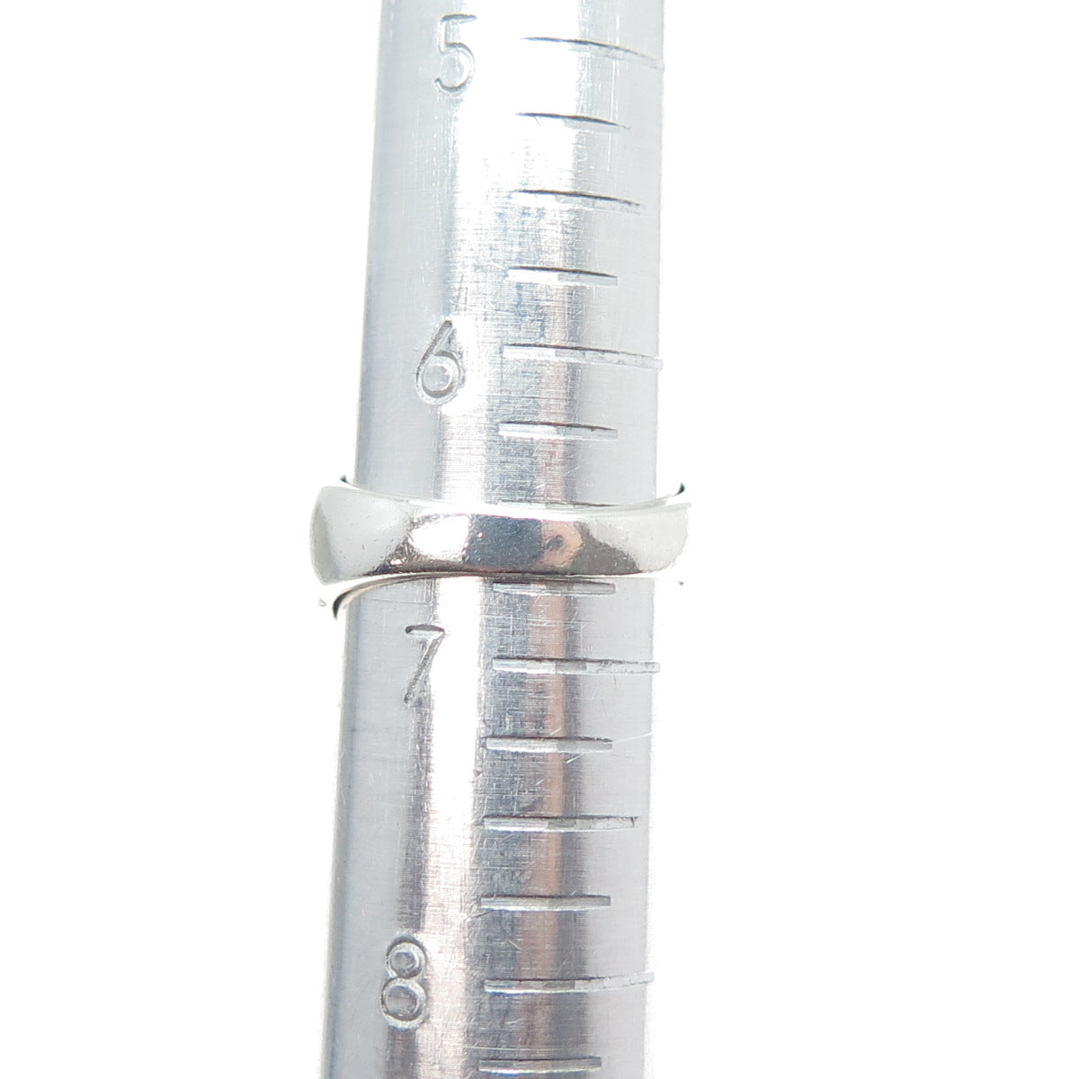 925 Sterling Silver Vintage Modernist Ribbed Ring Size 6.75