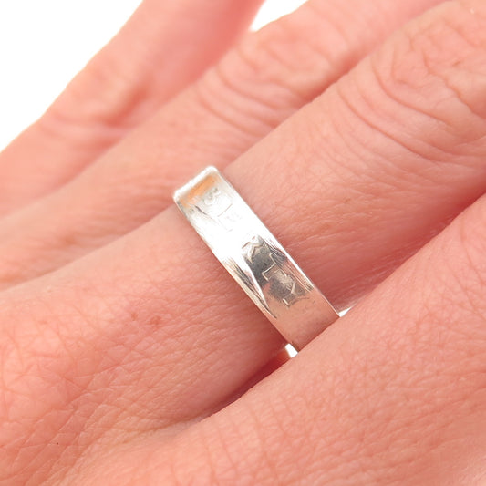 900 Silver Antique 1942 US Washington Quarter Dollar Coin Band Ring Size 7.25