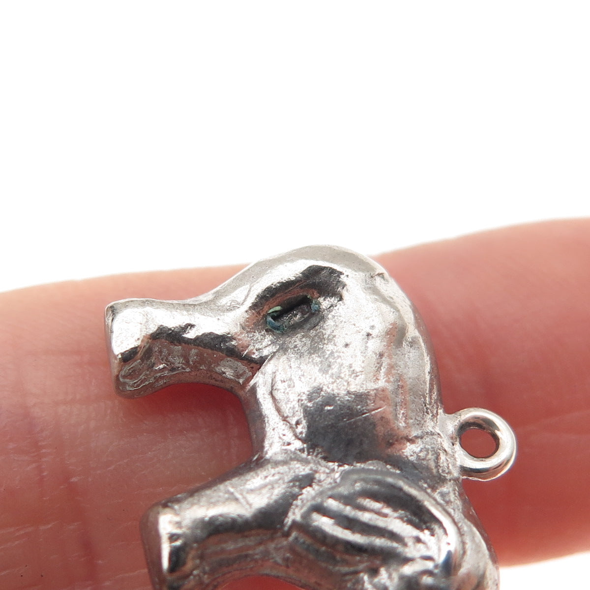 925 Sterling Silver Vintage Elephant Oxidized Mini Charm Pendant