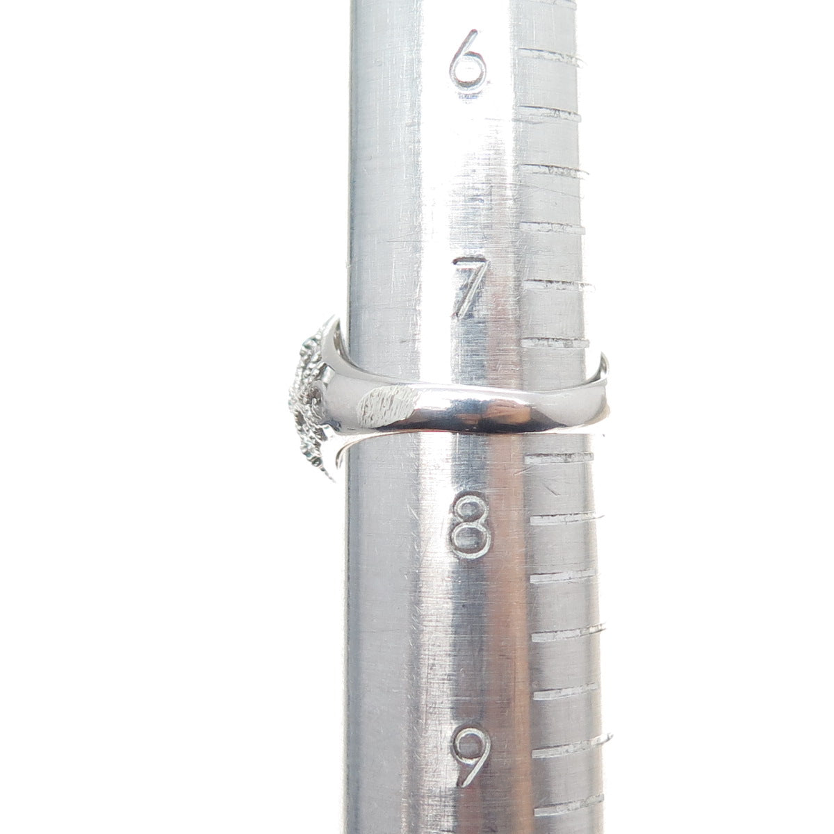 925 Sterling Silver Vintage Real Turquoise Filigree Dome Ring Size 7.75