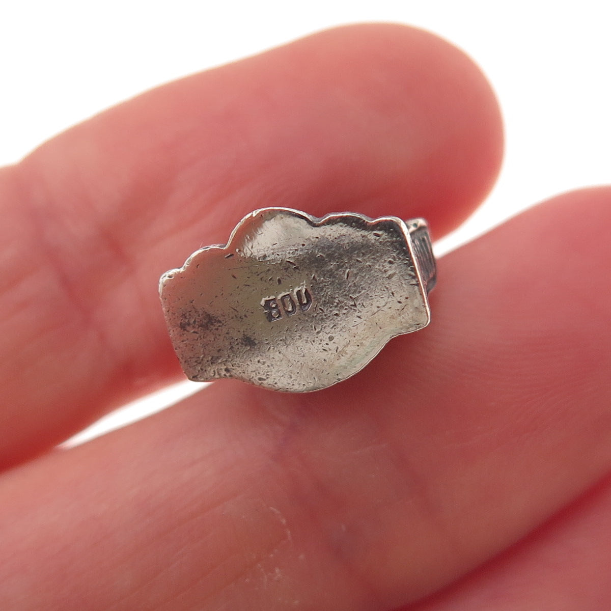800 Silver Antique Art Deco St. Peter's Basilica Oxidized Charm Pendant