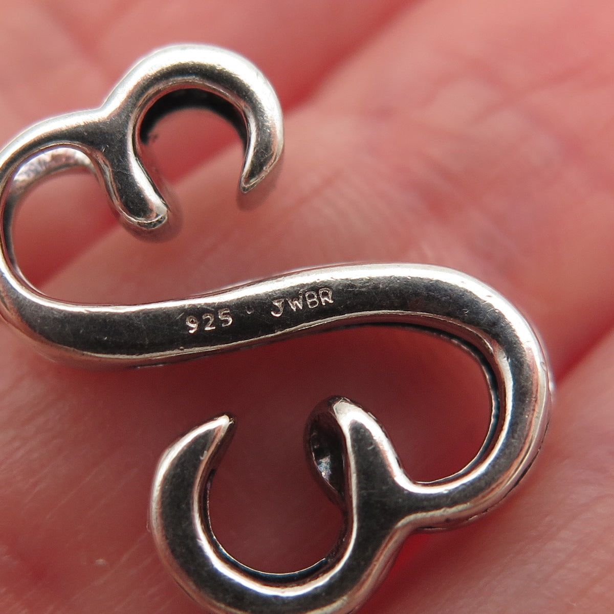 JANE SEYMOUR 925 Sterling Silver Real Diamond Open Heart Mini Slide Pendant