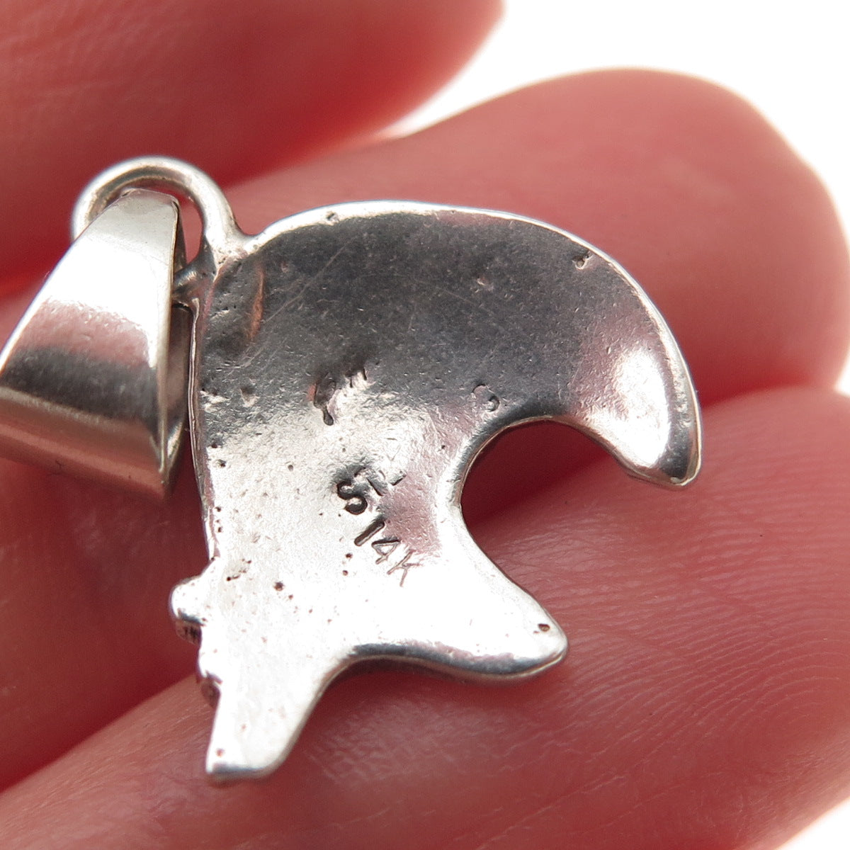 Ervin Hoskie Navajo Old Pawn Sterling Silver Vintage Native Bear Charm Pendant