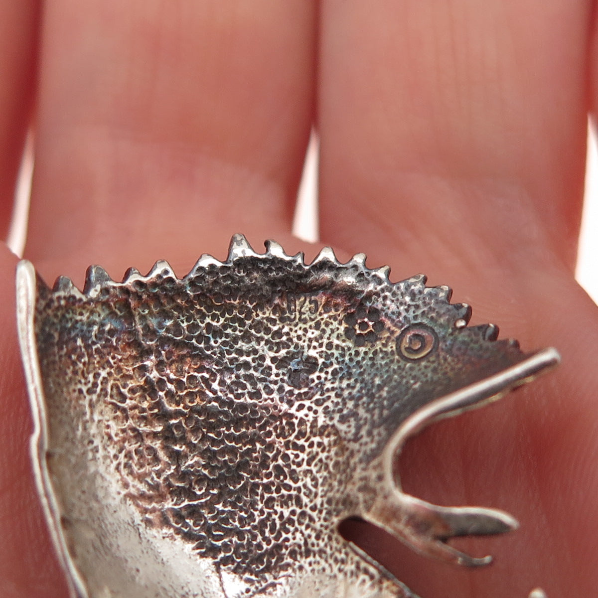 925 Sterling Silver Vintage Bald Eagle Head Oxidized Charm Pendant