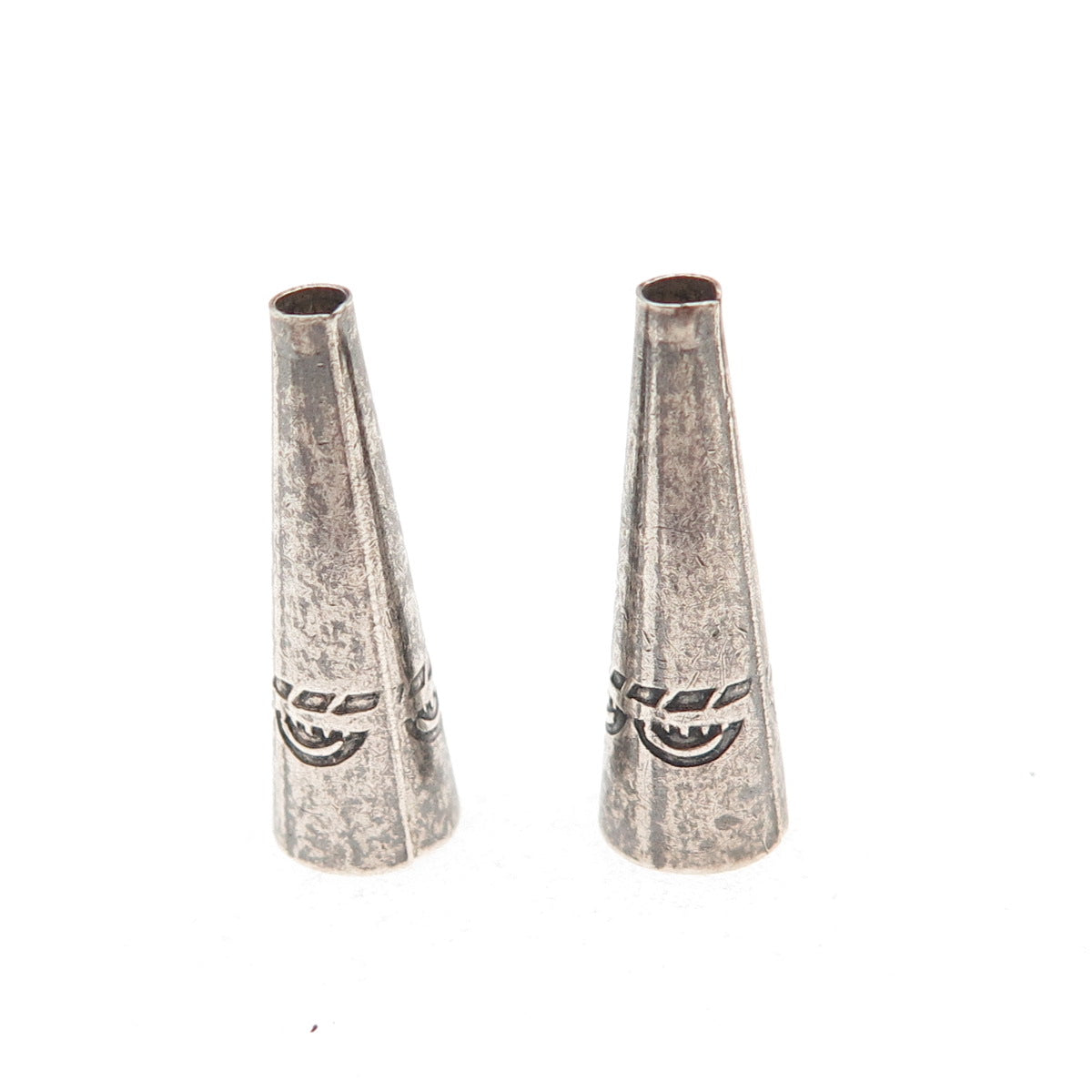 Old Pawn 925 Sterling Silver Vintage Southwestern Tribal SET of 2 Necklace Ends