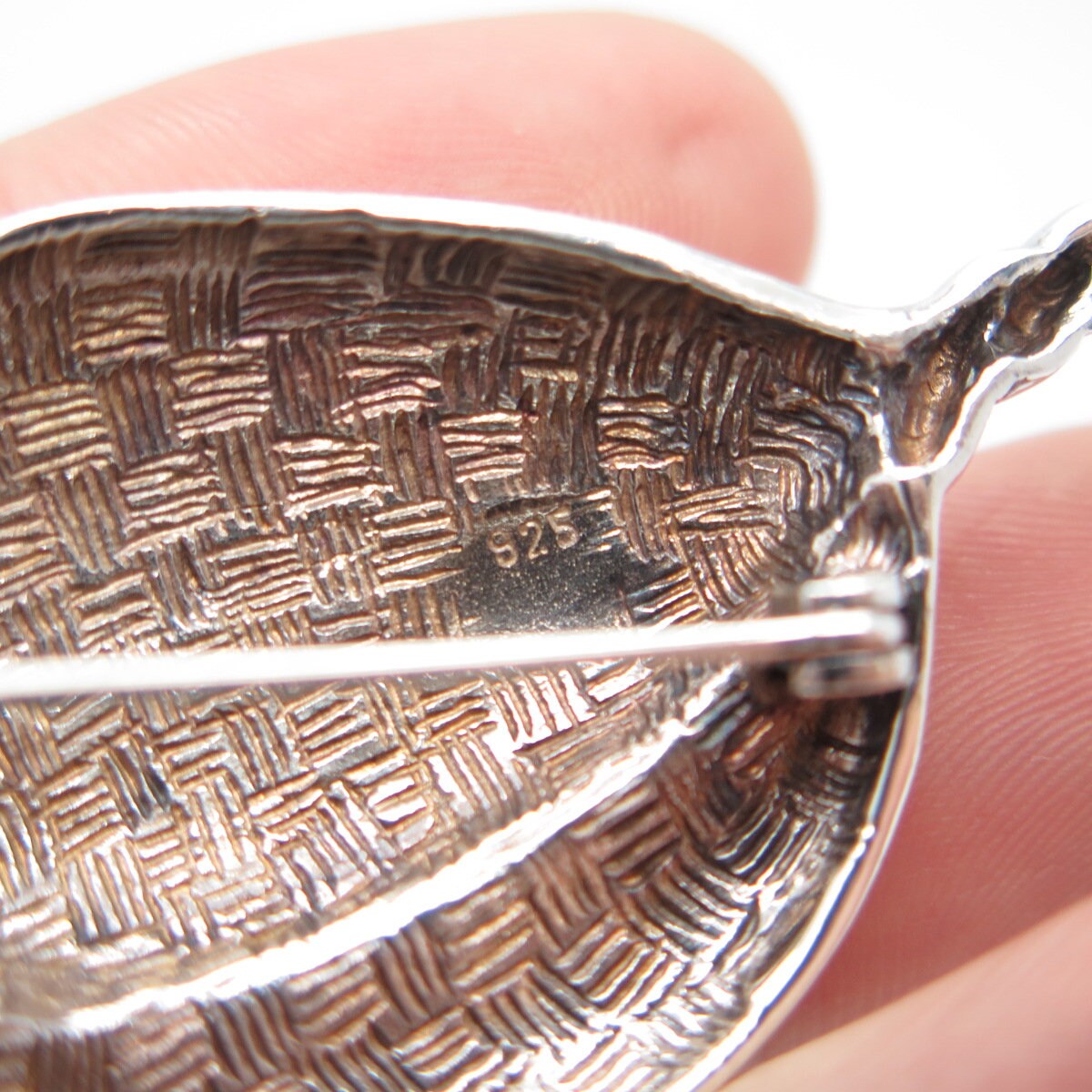 925 Sterling Silver Vintage Double Leaf Pin Brooch