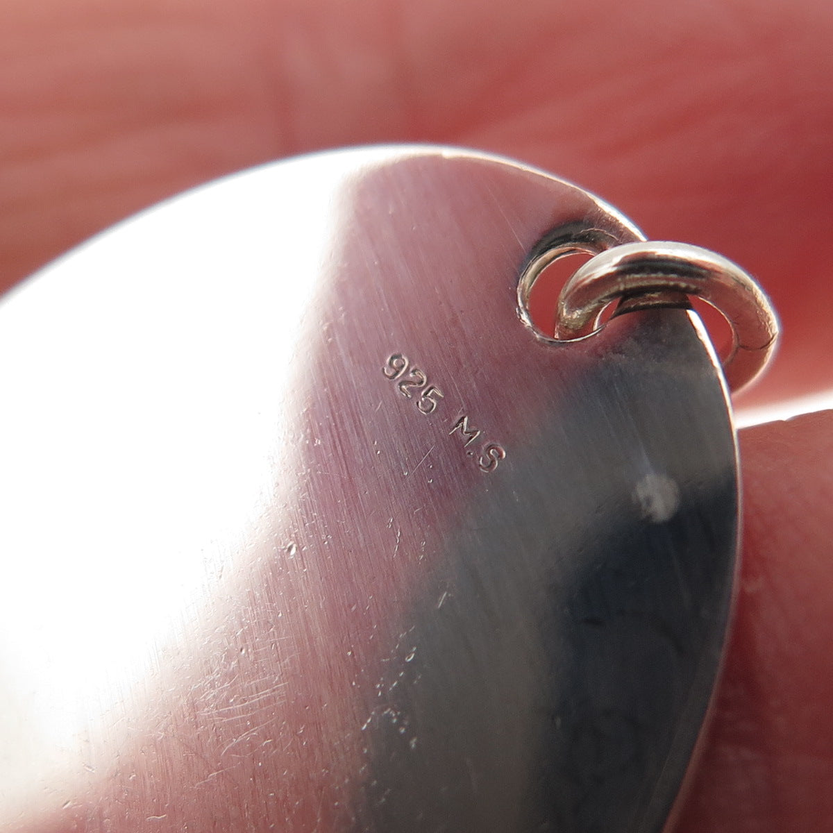 925 Sterling Silver Vintage Engravable Oval Tag Charm Pendant