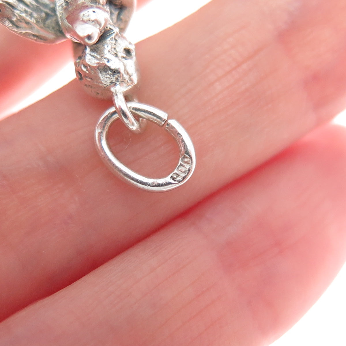 800 Silver Vintage Cherub 3D Charm Pendant