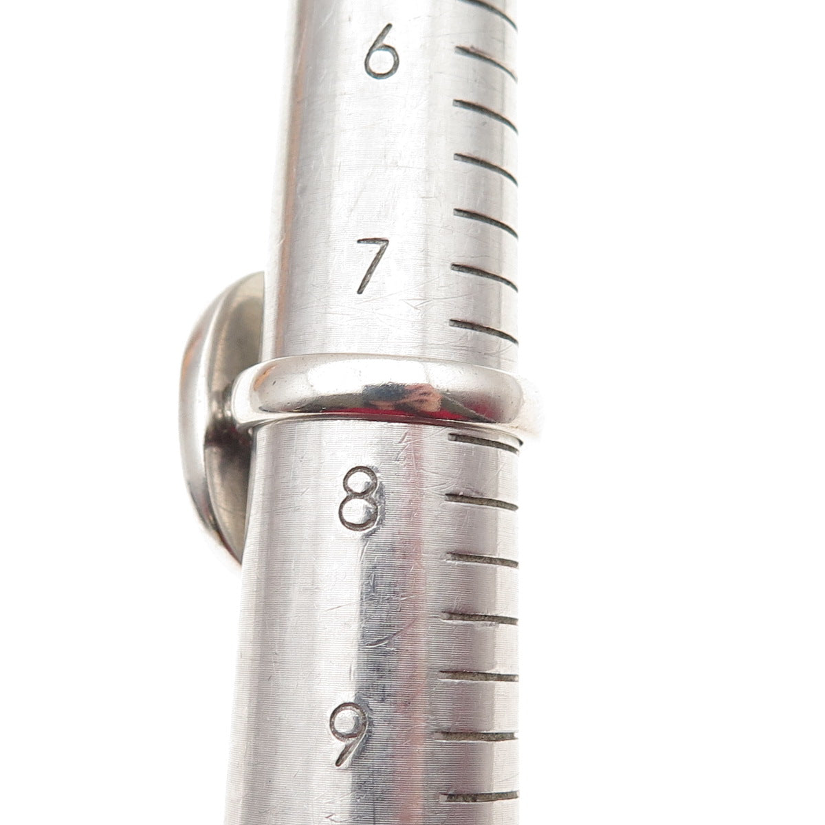 925 Sterling Silver Vintage Real Mohave Turquoise Modernist Ring Size 7.75