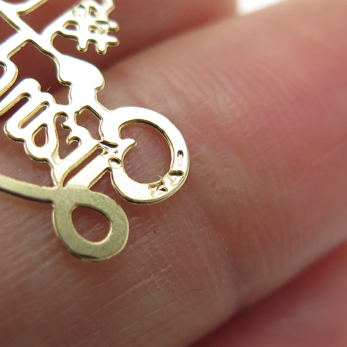 14K Yellow Gold Number One Grandmother Charm Pendant