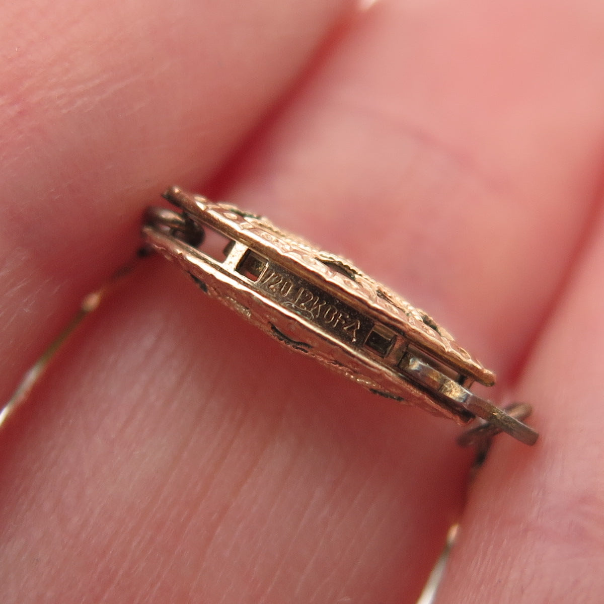 1/20 12K Gold Filled Vintage Cloisonne Enamel Real Jade Ball Beaded Necklace 24"