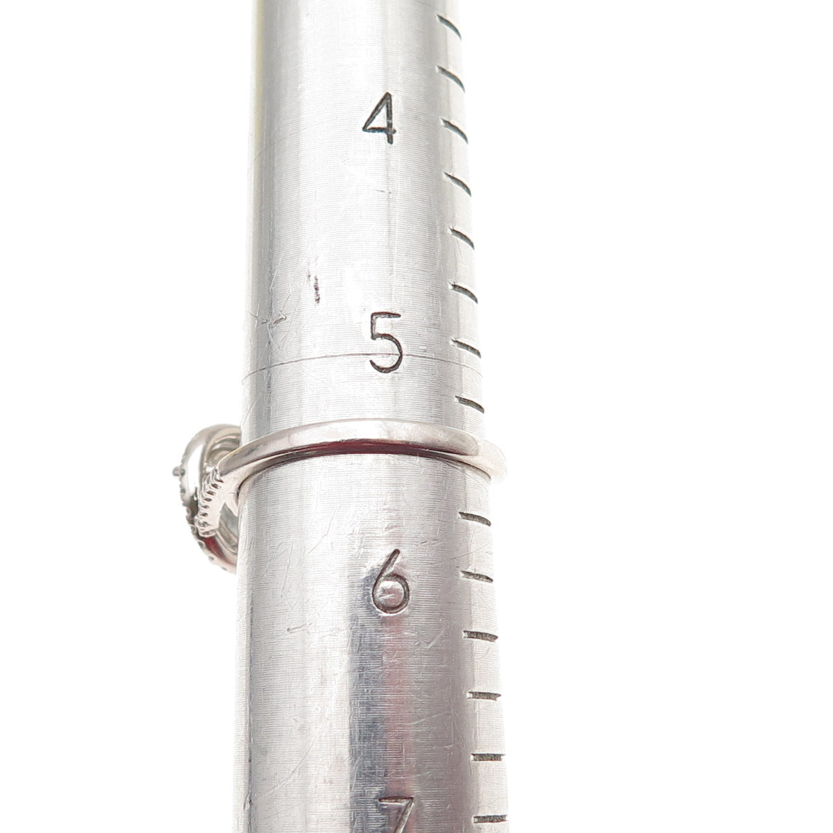 925 Sterling Silver Real Aquamarine & White Topaz Ring Size 5.5