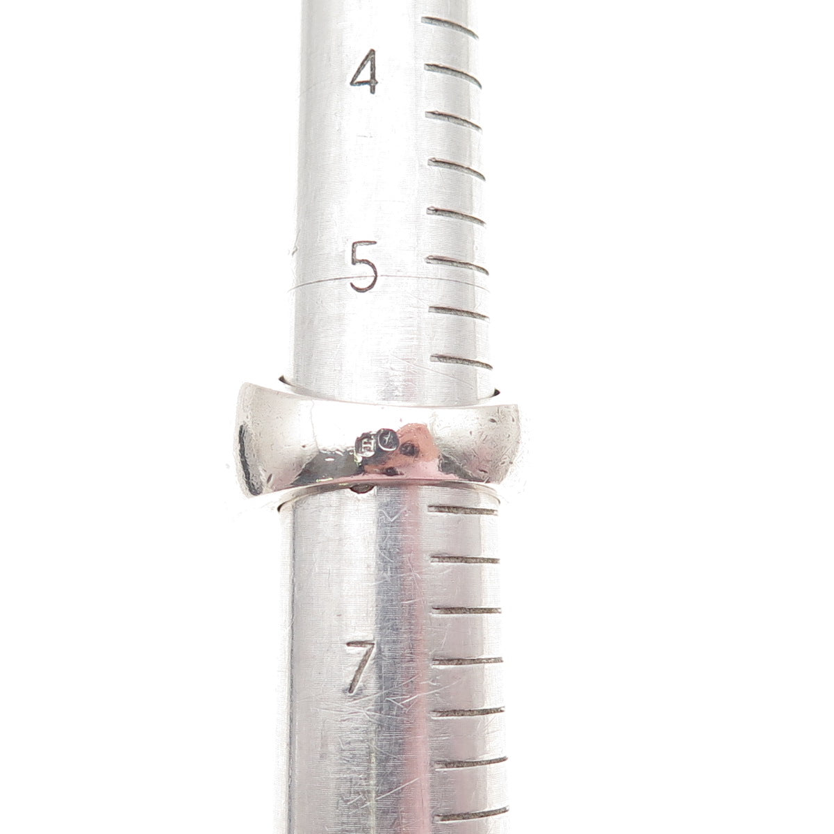 925 Sterling Silver Vintage Spain Modernist Ribbed Oxidized Ring Size 6