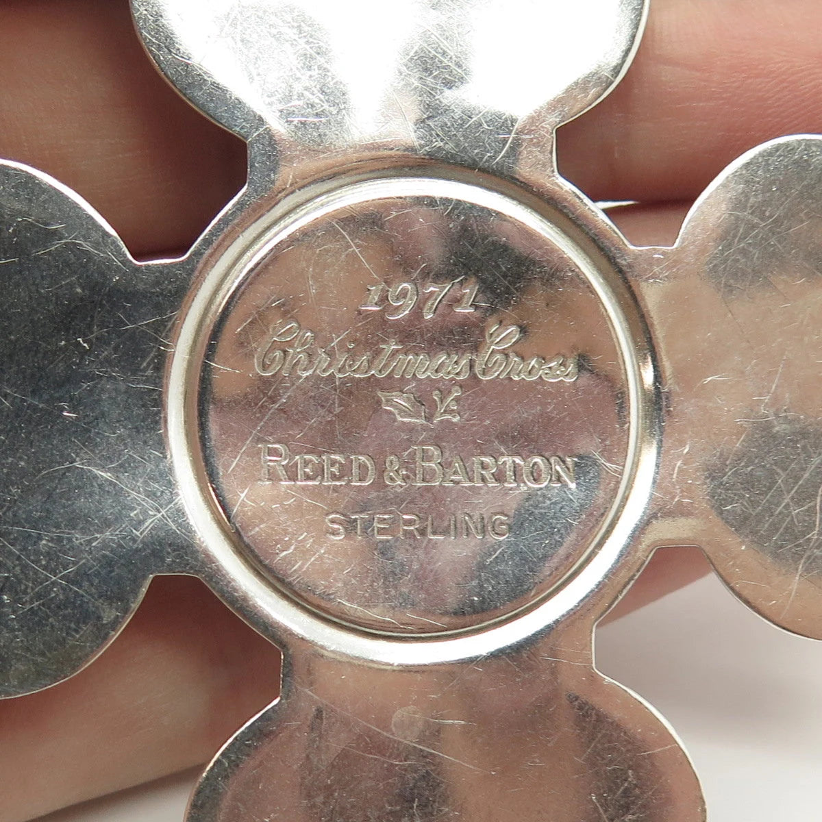 925 Sterling Silver Vintage Reed & Barton 1971 Christmas Cross Ornament