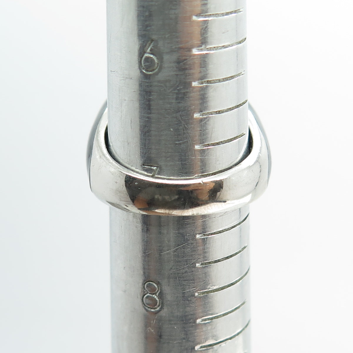 925 Sterling Silver Enamel Real Black Onyx & White Topaz Ring Size 7.25