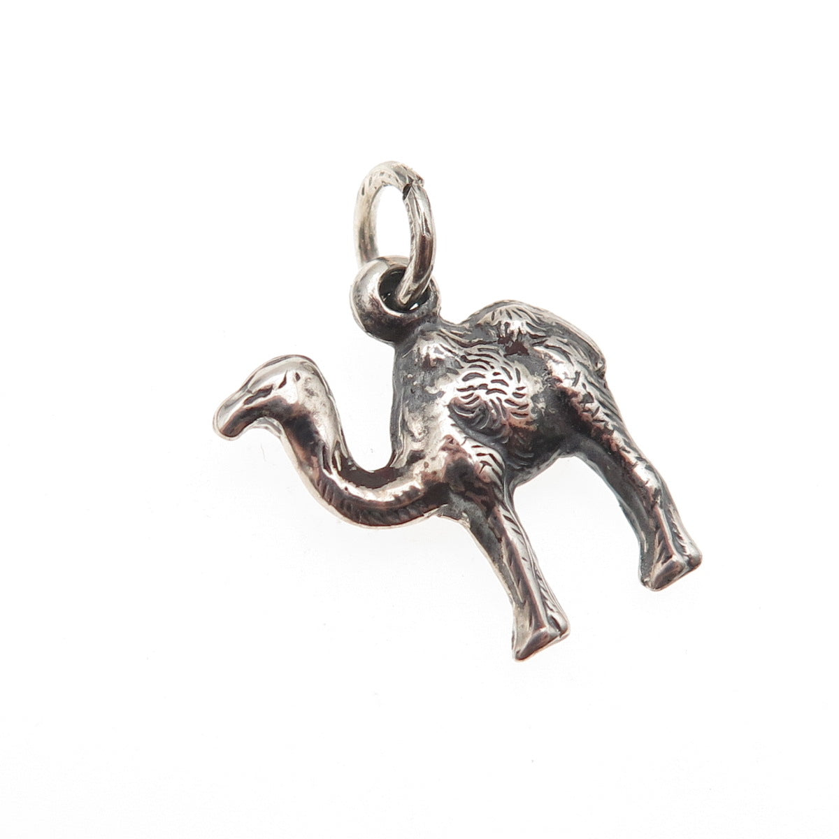 925 Sterling Silver Antique Art Deco Camel Oxidized 3D Charm Pendant