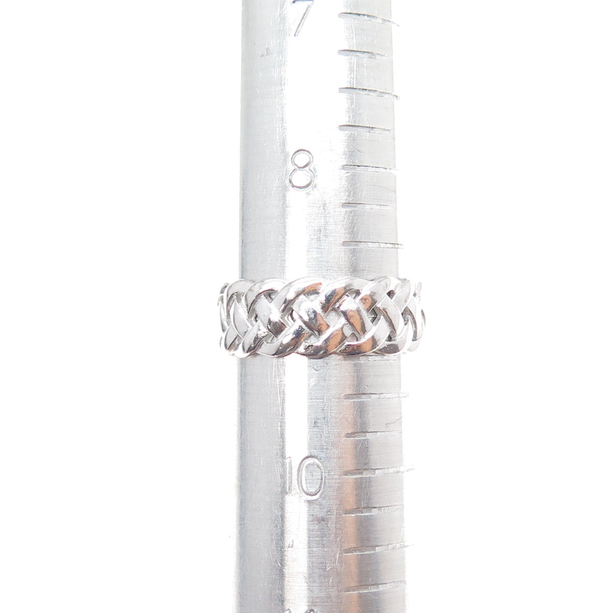 925 Sterling Silver Vintage Celtic Braided Band Ring Size 9.25