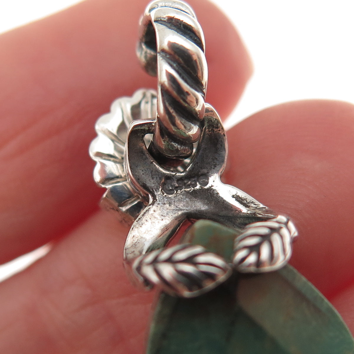 Carolyn Pollack Sterling Silver Vintage Real Turquoise Infinity Dangle Earrings
