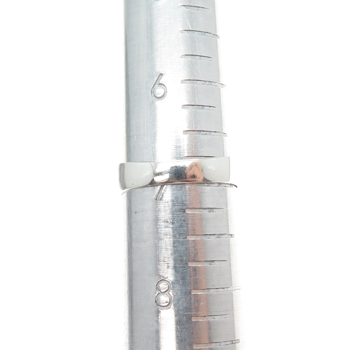 925 Sterling Silver Vintage Mexico Real Turquoise Inlay Ribbed Ring Size 7