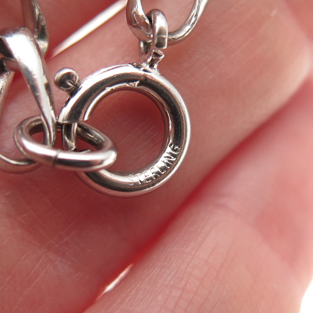 925 Sterling Silver Vintage Oval Curb Link Bracelet 7.25"