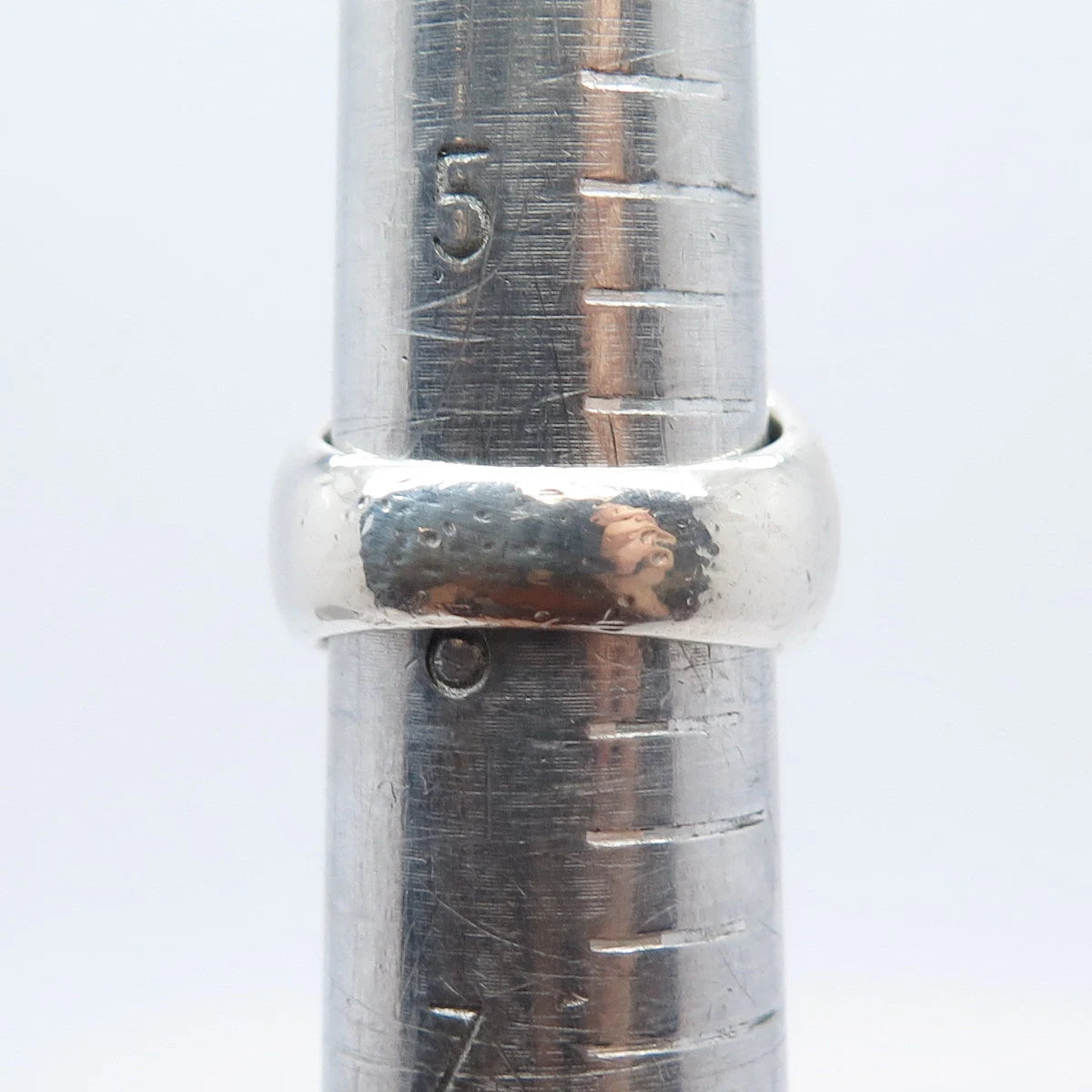 925 Sterling Silver Vintage Ribbed Domed Ring Size 6
