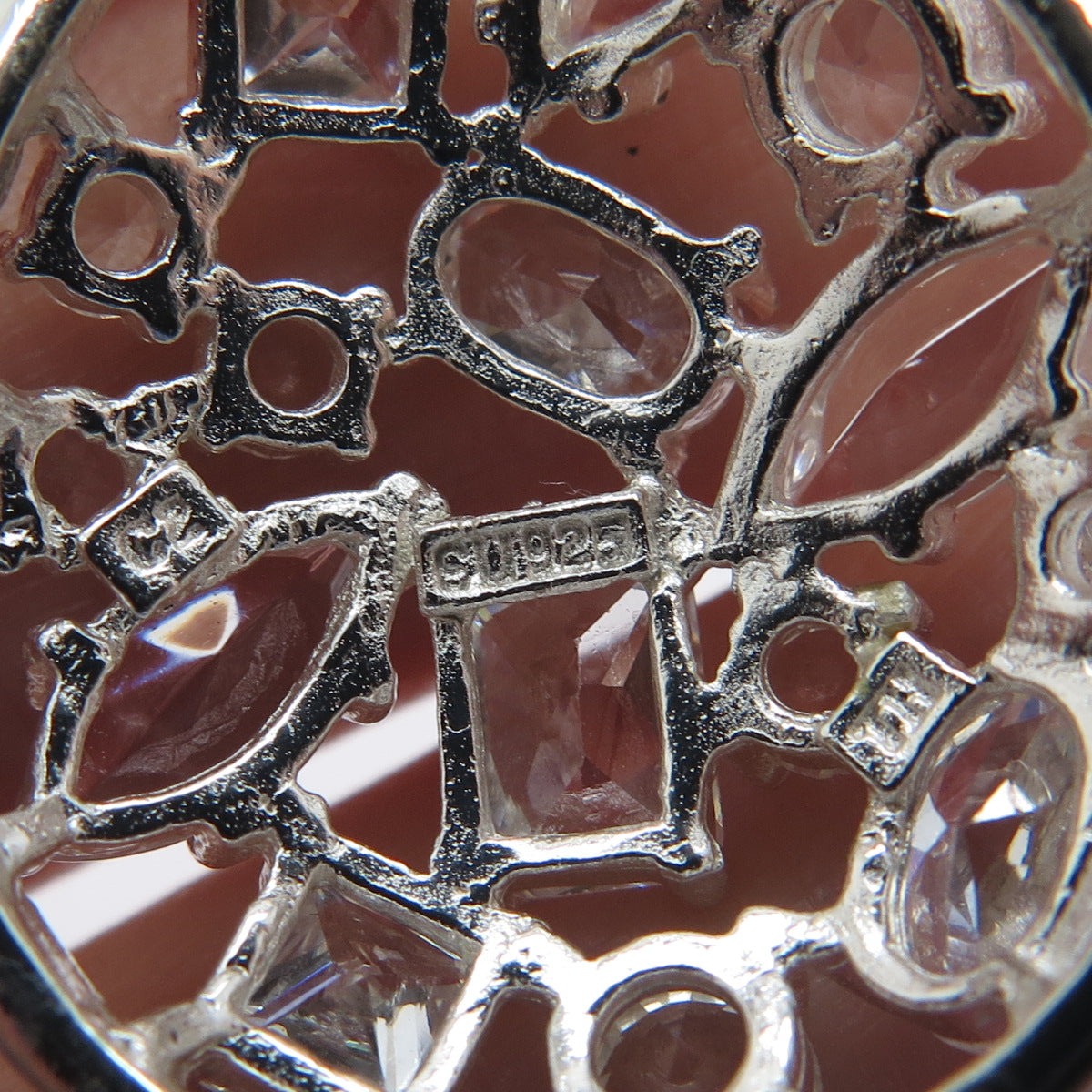 925 Sterling Silver Multi-Cut C Z Teardrop Cluster Pendant