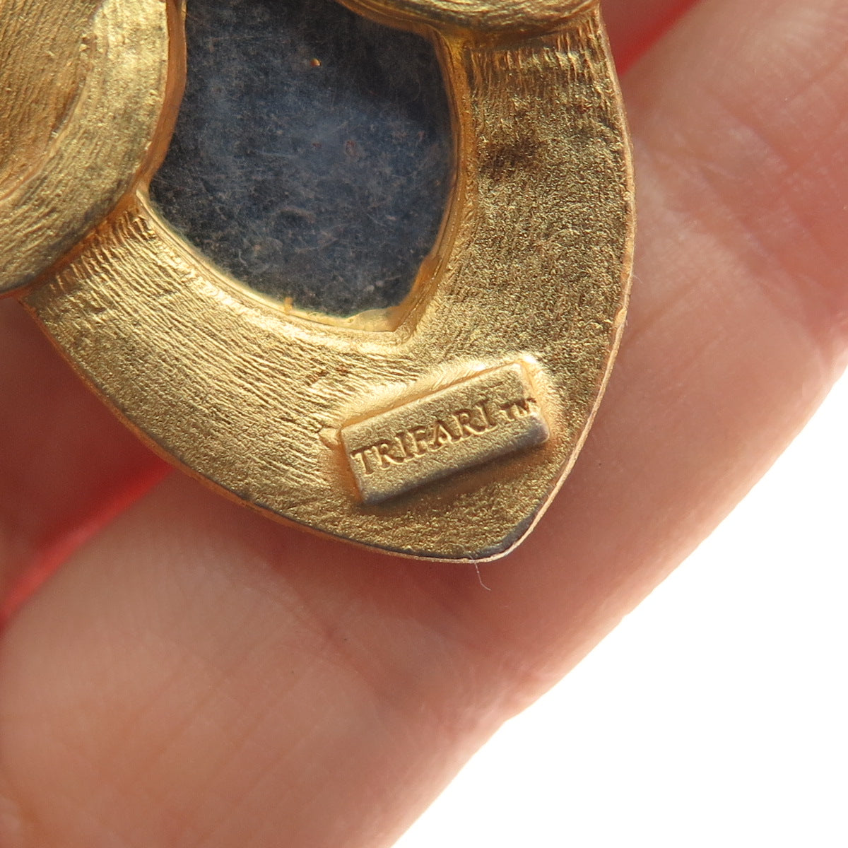 TRIFARI Gold Plated Vintage Enamel & Glass Infinity Cable Chain Necklace 18"